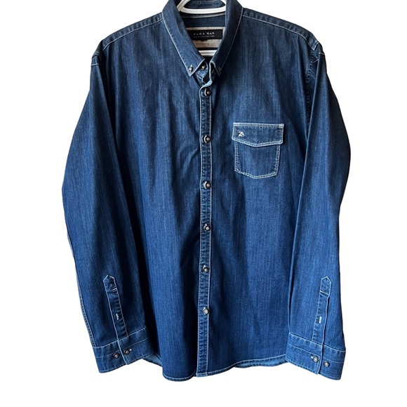 ZARA | Men’s Denim Shirt size small - Picture 1 of 4